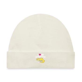 Ich liebe meinen Leoparden Gecko - Baby Premium Organic Mütze - Naturweiß - Vorne