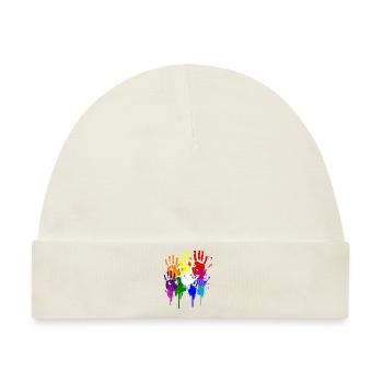 Colorful hands splendor of color gift idea - Baby Premium Organic Mütze - Naturweiß - Vorne