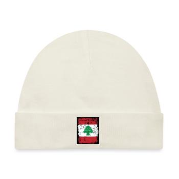 Flagge Libanon Lebanon Flag Leban Zeder Beirut - Baby Premium Organic Mütze - Naturweiß - Vorne