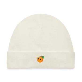 Mandarine Orange - Baby Premium Organic Mütze - Naturweiß - Vorne