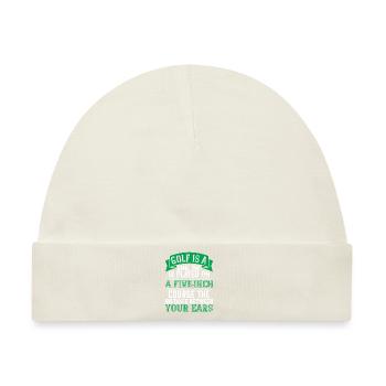 Golfer Golf Golfschläger Putter Handicap Geschenk - Baby Premium Organic Mütze - Naturweiß - Vorne