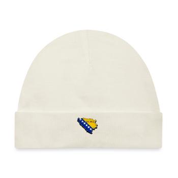 Bosnia Map, Bosnian Flag, Bosna - Baby Premium Organic Mütze - Naturweiß - Vorne
