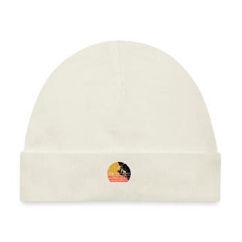 Retro Sonne Klettern Geschenk - Baby Premium Organic Mütze - Naturweiß - Vorne