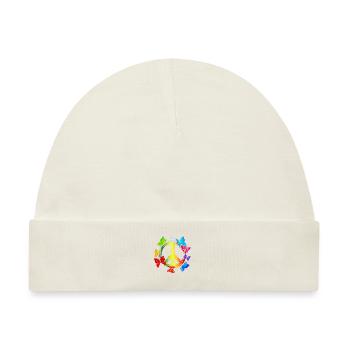 Hippie Schmetterlinge Hippies Flower Power 60s - Baby Premium Organic Mütze - Naturweiß - Vorne