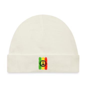 Jamaika Hippie Peace Zeichen Rastas Jamaica - Baby Premium Organic Mütze - Naturweiß - Vorne