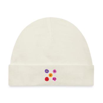 Blumen Motiv Set - Baby Premium Organic Mütze - Naturweiß - Vorne
