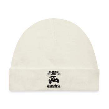 RC Auto Car Modellauto Modellbau Lustiger Spruch - Baby Premium Organic Mütze - Naturweiß - Vorne