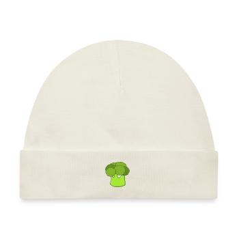 Brokkoli Gemüse - Baby Premium Organic Mütze - Naturweiß - Vorne