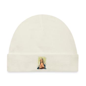 Holly Mary Maria Madonna Mariana Jungfrau Maria - Baby Premium Organic Mütze - Naturweiß - Vorne