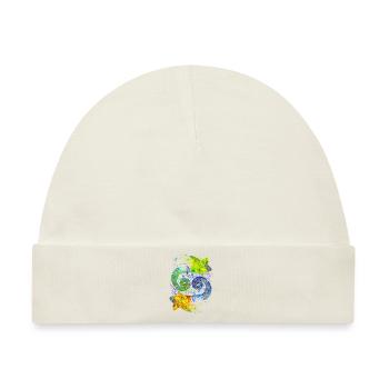 Farbenfrohes Yin-Yang-Chamäleon – Harmonie - Baby Premium Organic Mütze - Naturweiß - Vorne