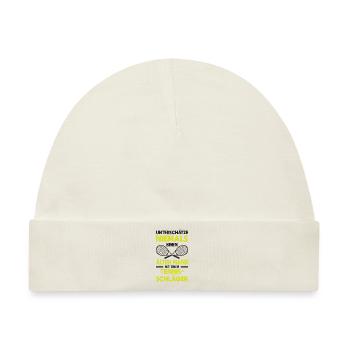 Unterschätze nie einen Alten Mann mit Tennisschläg - Baby Premium Organic Mütze - Naturweiß - Vorne