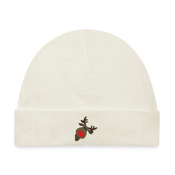 Rentier Reindeer Red Nose Rudi Weihnacht Geschenk - Baby Premium Organic Mütze - Naturweiß - Vorne