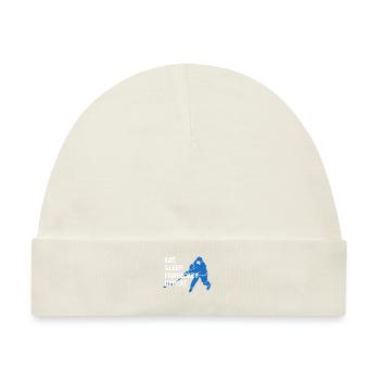 Eat Sleep Eishockey Repeat Eissport Eishockey - Baby Premium Organic Mütze - Naturweiß - Vorne