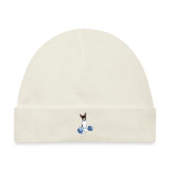 Bodybuilding Kreuzheben Workout Rat Terrier Hund - Baby Premium Organic Mütze - Naturweiß - Vorne