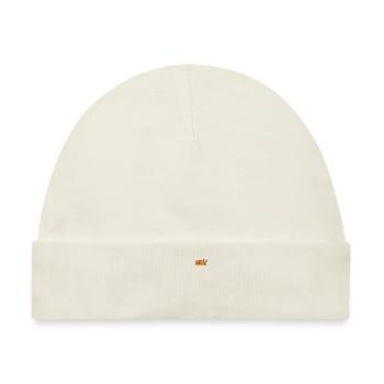 Brathähnchen In Der Brusttasche Huhn Geschenkidee - Baby Premium Organic Mütze - Naturweiß - Vorne