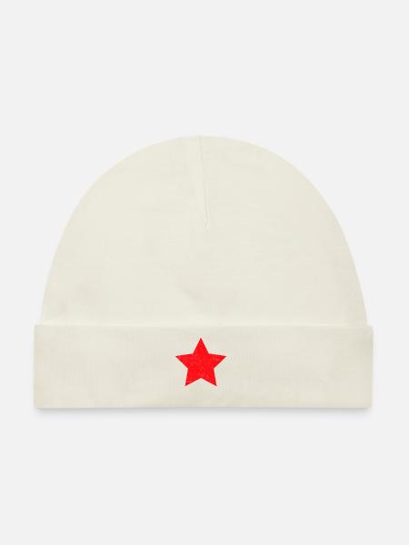 Roter Stern Vintage - Baby Premium Organic Mütze - Naturweiß