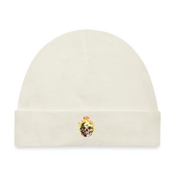 Burn Totenkopf Design Fun Geschenk - Baby Premium Organic Mütze - Naturweiß - Vorne