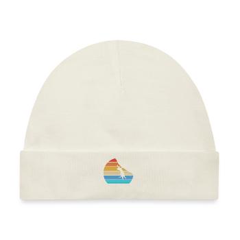 Retro Cat Climbing Meowtain Vintage Kletterer - Baby Premium Organic Mütze - Naturweiß - Vorne