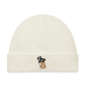 Piraten Teddybär mit Piratenhut Augenklappe - Baby Premium Organic Mütze - Naturweiß - Vorne