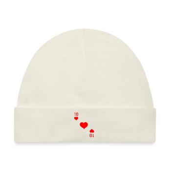 Herz 10 Zehn Karte Poker Karneval - Baby Premium Organic Mütze - Naturweiß - Vorne