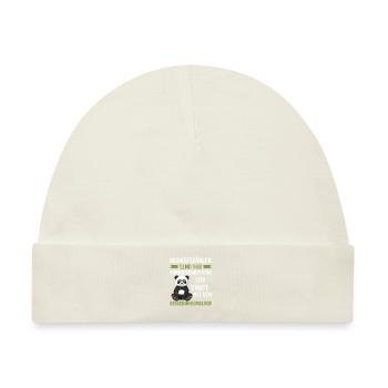 Anti Sport Laufen Joggen lustiger Spruch - Baby Premium Organic Mütze - Naturweiß - Vorne