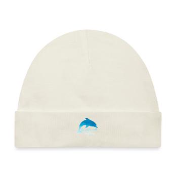 Delphin T-shirt Blau geschenkidee - Baby Premium Organic Mütze - Naturweiß - Vorne