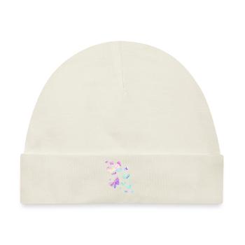 Schmetterlinge Schmetterling bunt Farben Natur - Baby Premium Organic Mütze - Naturweiß - Vorne