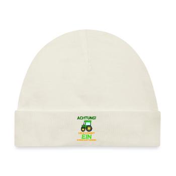 Achtung Kindergartenkind Traktor - Baby Premium Organic Mütze - Naturweiß - Vorne