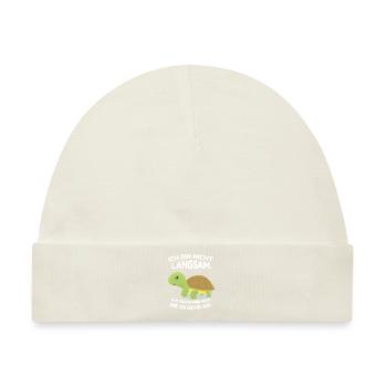 ICH BIN NICHT LANGSAM. ICH GUCK MIR NUR DIE GEGEND - Baby Premium Organic Mütze - Naturweiß - Vorne