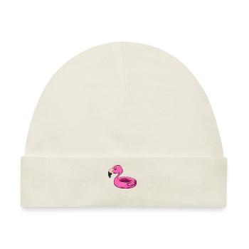 Flamingo Schwimmring - Baby Premium Organic Mütze - Naturweiß - Vorne