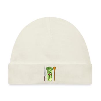 Sellerie Gemüse Stangensellerie Küchenmesser Koch - Baby Premium Organic Mütze - Naturweiß - Vorne