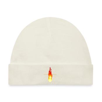 Fegefeuer Flamme Hitze Feuer feurig Heiß brennen - Baby Premium Organic Mütze - Naturweiß - Vorne