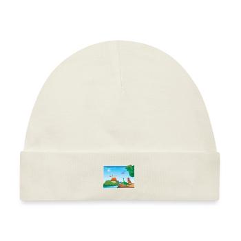 Dinosaurier-Vulkan - Baby Premium Organic Mütze - Naturweiß - Vorne