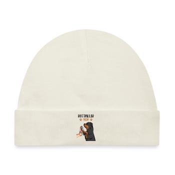 Rottweiler Mama Hunde Mom Frauchen - Baby Premium Organic Mütze - Naturweiß - Vorne