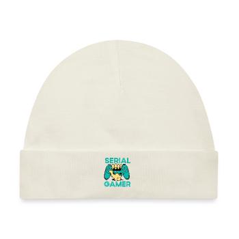 Serial Gamer Ado Geek Humor Video Spiele - Baby Premium Organic Mütze - Naturweiß - Vorne
