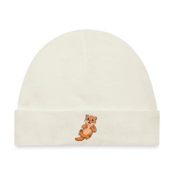 Otter Cartoon - Baby Premium Organic Mütze - Naturweiß - Vorne