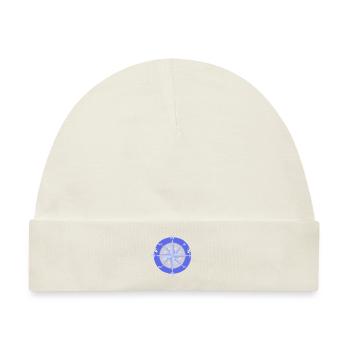 Kompass Windrose Richtung Outdoor Maritim Nautik - Baby Premium Organic Mütze - Naturweiß - Vorne
