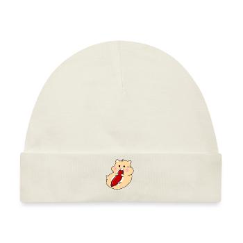 Hamster mit Salami - Baby Premium Organic Mütze - Naturweiß - Vorne