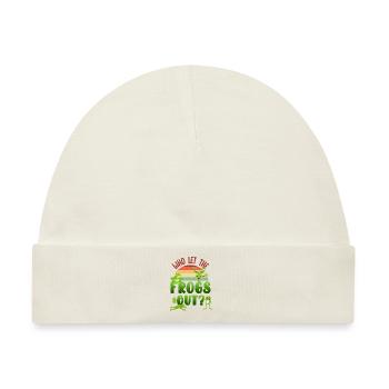 Frosch, Frosch niedlicher Frosch, Frosch Tier - Baby Premium Organic Mütze - Naturweiß - Vorne