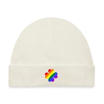 Kleeblatt Regenbogenfarben LGBTQ - Baby Premium Organic Mütze - Naturweiß - Vorne