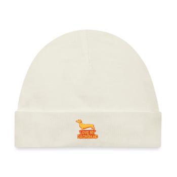 Ich Liebe Meinen Dackel Dachshund Teckel - Baby Premium Organic Mütze - Naturweiß - Vorne