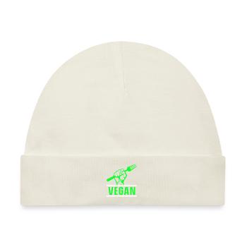 Vegetarisch Veganismus Tierrechte Veggie - Baby Premium Organic Mütze - Naturweiß - Vorne