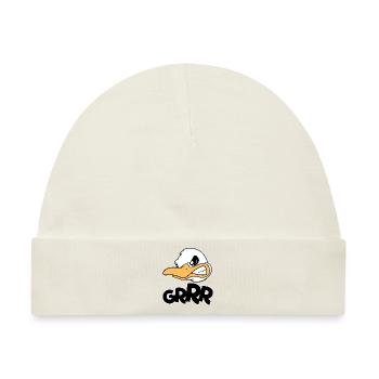 Ente duck cool süß wütend GRRR - Baby Premium Organic Mütze - Naturweiß - Vorne