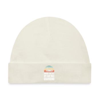 Lustiges EV Auto Elektrofahrzeug Retro Sonnenuntergang Geschenk - Baby Premium Organic Mütze - Naturweiß - Vorne