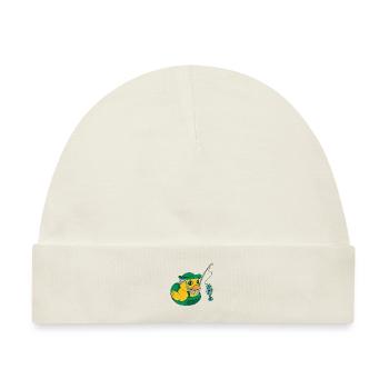Angler Ente Badeente beim Angelsport - Baby Premium Organic Mütze - Naturweiß - Vorne