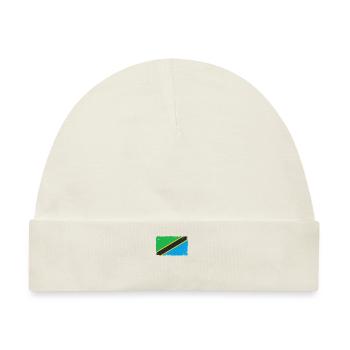 Tansania Herzschlag Flagge Vintage Tansania - Baby Premium Organic Mütze - Naturweiß - Vorne