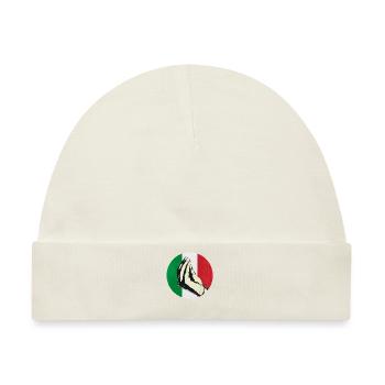 Sprechende italienische Handgeste Fun Geschenk - Baby Premium Organic Mütze - Naturweiß - Vorne