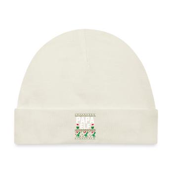 Papa Elf hässlicher Weihnachtspullover - Baby Premium Organic Mütze - Naturweiß - Vorne