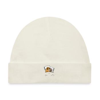 Tibet Spaniel Hund Offizielles Schlafshirt Tibetan - Baby Premium Organic Mütze - Naturweiß - Vorne