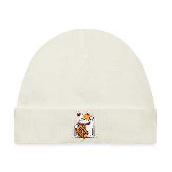 Japan Winkekatze Winken Katzen Katzenbesitzer - Baby Premium Organic Mütze - Naturweiß - Vorne